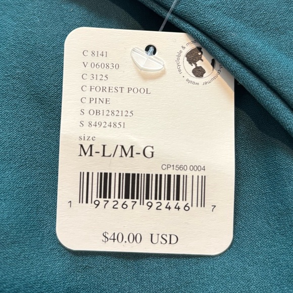 Free People Clean Lines Bodysuit In Forest Pool. NWT! Sz M/L - Picture 6 of 8